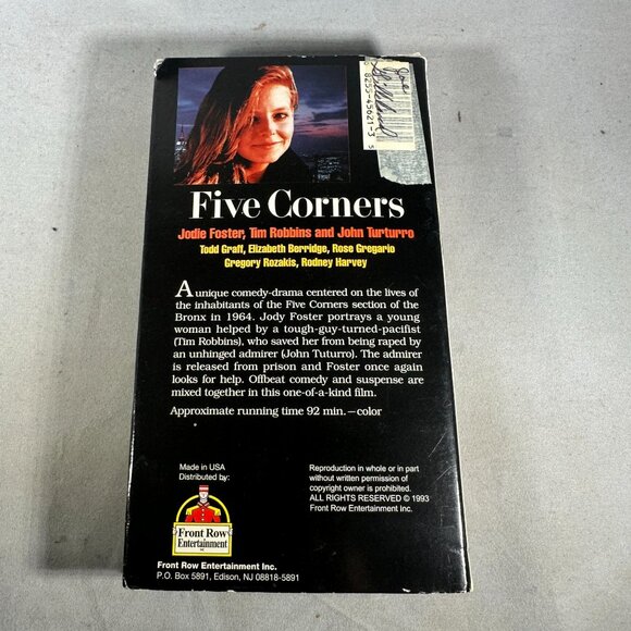 Five Corners Jodie Foster Tim Robbins Front Row Entertainment 1993 VHS Comedy - Picture 2 of 3
